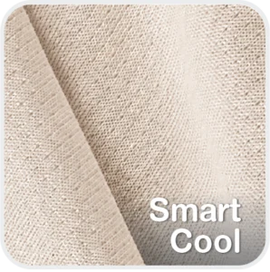 สวอตช์ผ้า Smart Cool ผ้าเย็นสบายสำหรับชุดยูนิฟอร์ม เห็นเนื้อผ้าสีธรรมชาติและลายทแยงบนผิวผ้า