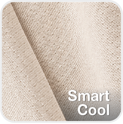 สวอตช์ผ้า Smart Cool ผ้าเย็นสบายสำหรับชุดยูนิฟอร์ม เห็นเนื้อผ้าสีธรรมชาติและลายทแยงบนผิวผ้า