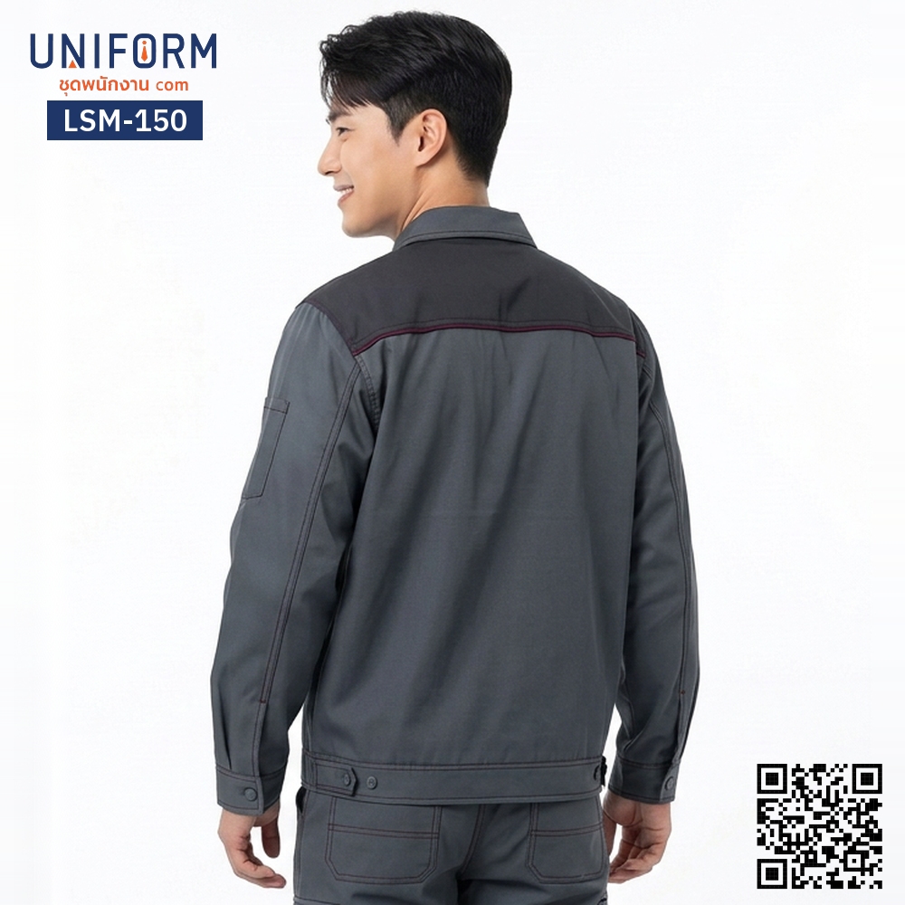LSM-150 Long-Sleeve Technician Work Shirt, Dark Grey Two-Tone